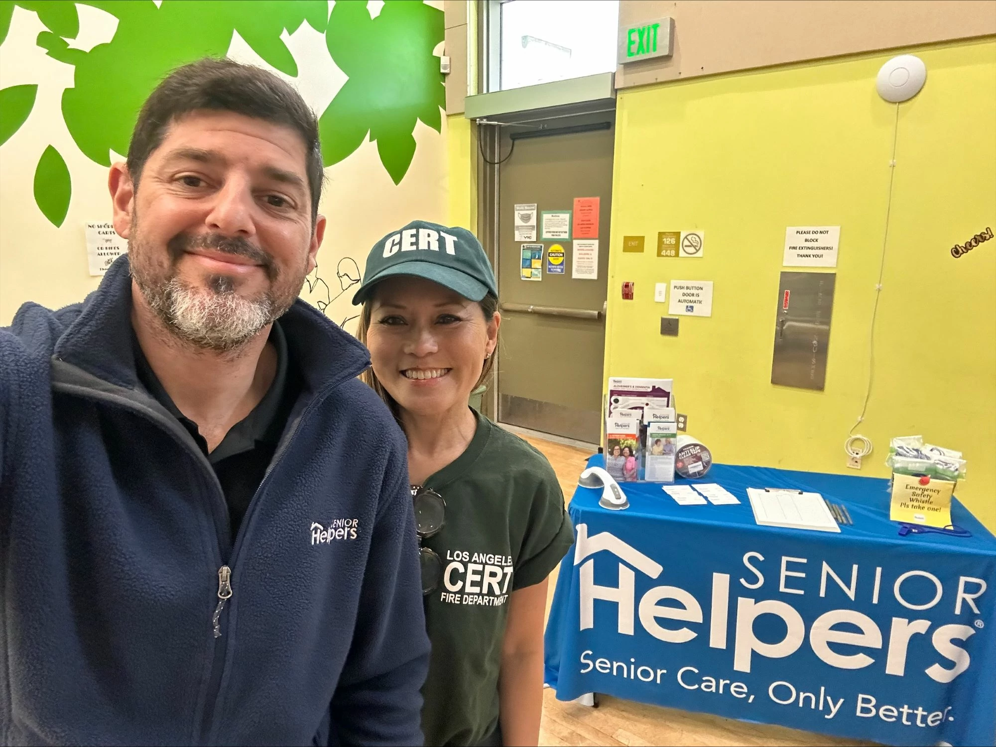 Our Owner and his wife are members of the Community Emergency Response Team in LA a.k.a. the LA CERT. Today we participated in a CERT disaster preparedness event for seniors at the local senior center.