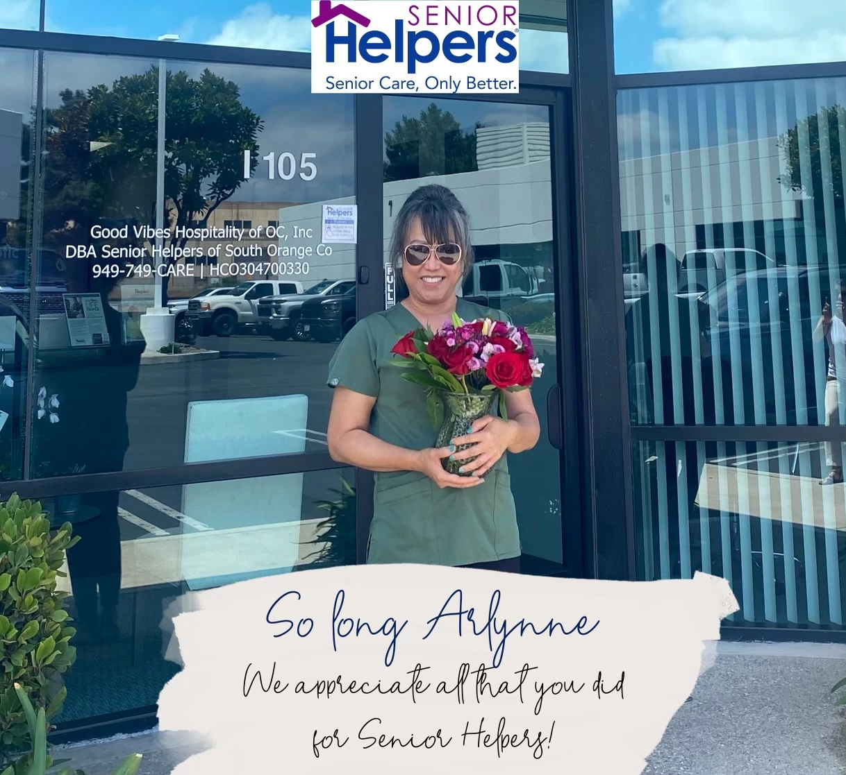 It’s a sad day when we have to say so long to such a cherished, dependable, and highly skilled Care Partner. But we know she is on to bigger things in a different part of California, and we couldn’t be happier for her. She’ll will be missed.