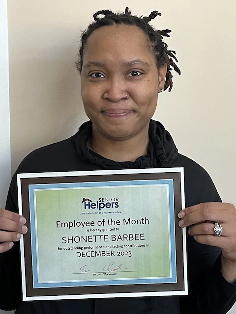 Congratulations to Our December Employee of the Month, Shonette!