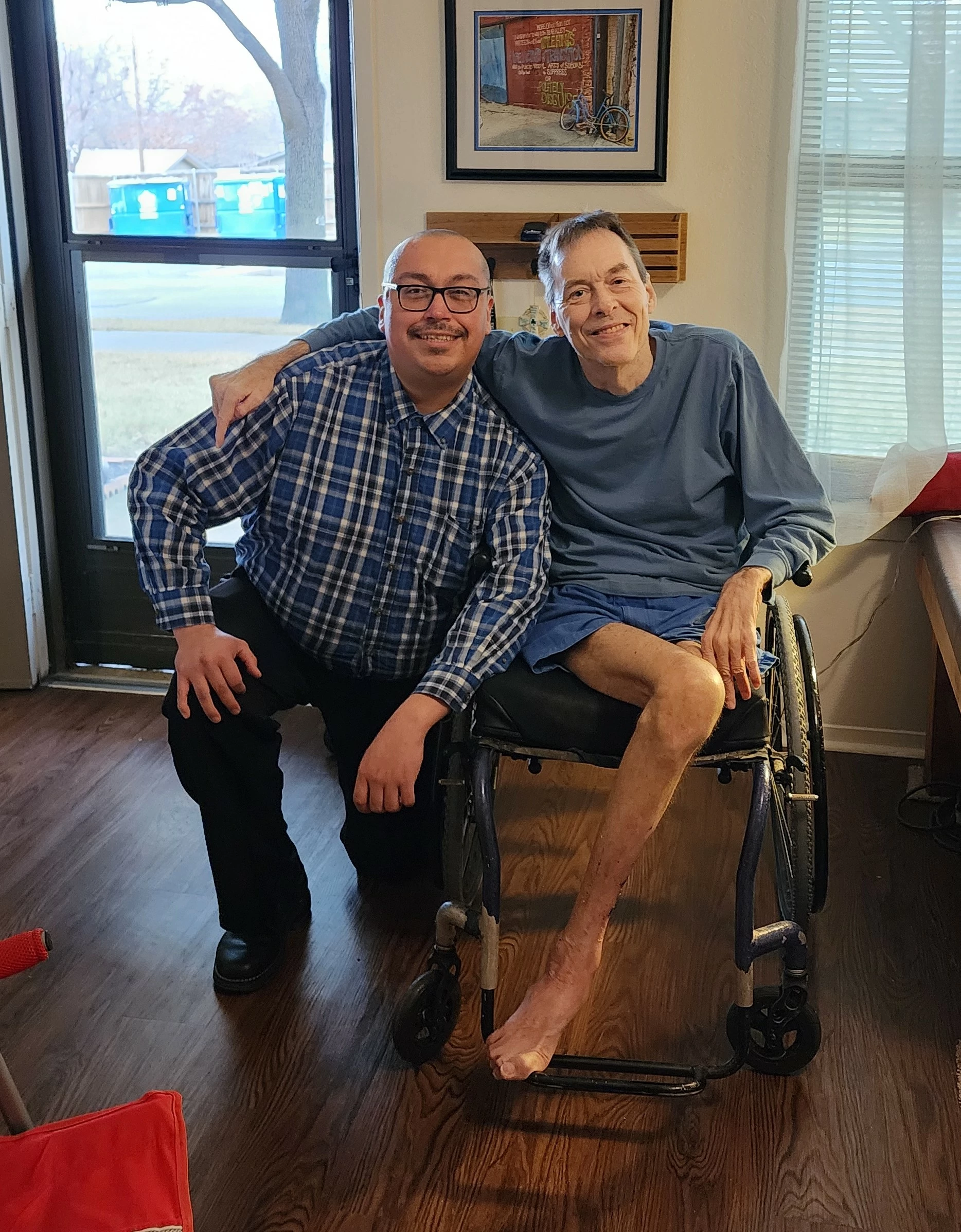 Our owner, Abel, with one of our clients. We are so lucky to have the opportunity to support those in our community and ensure they can age at home safely and successfully!