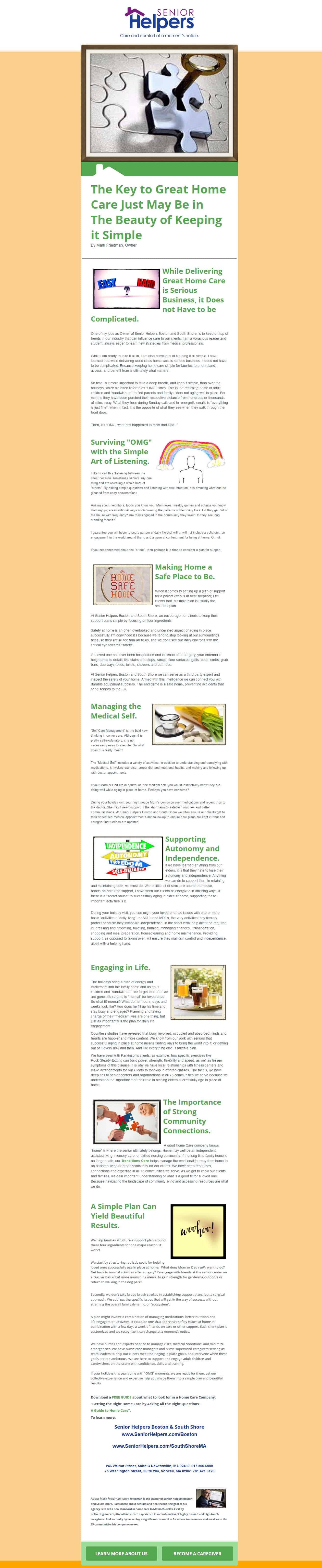 The Kay to Great Home Care blog image