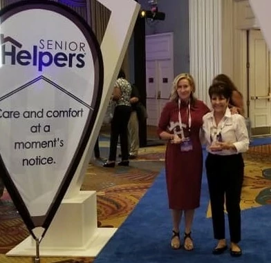 Owners, Jannine Sullivan and Susan Amos received multiple awards and were recognized at the 2019 Senior Helpers Annual Conference