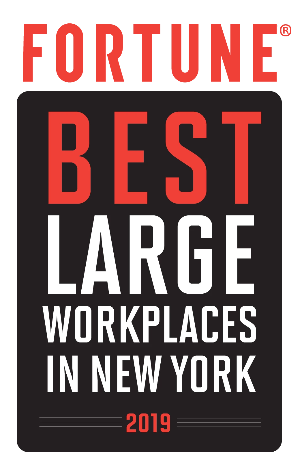 Best Workplaces in the state of New York by Great Place to Work and FORTUNE