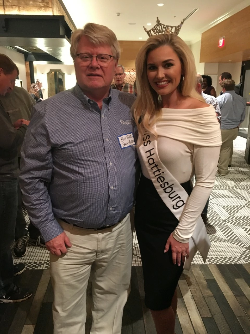 Owner Bill Bustin with Miss Hattiesburg Macy Mitchell. Miss Mitchell's platform is finding a cure for cancer.  At Senior Helpers of Hattiesburg, we know all too well how cancer treatment can affect our clients' quality of life and create a need for help with senior care at home.