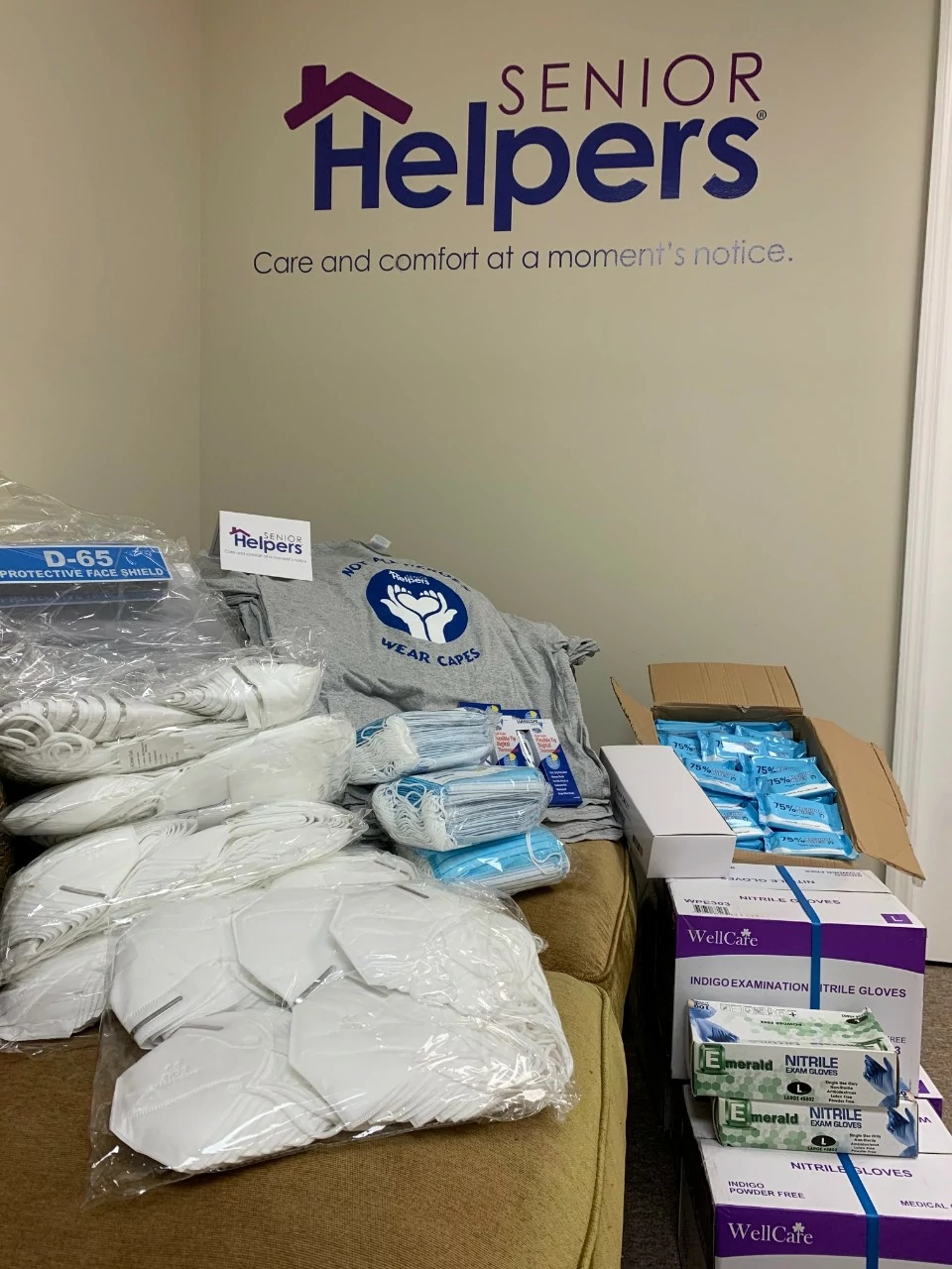 Recent PPE shipment - We are prepared and ready to care for our clients in a safe environment