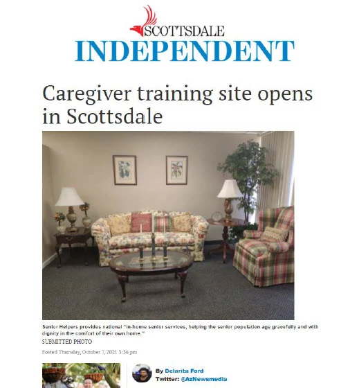 Senior Helpers Caregiver Center of Excellence featured in The Scottsdale Independent