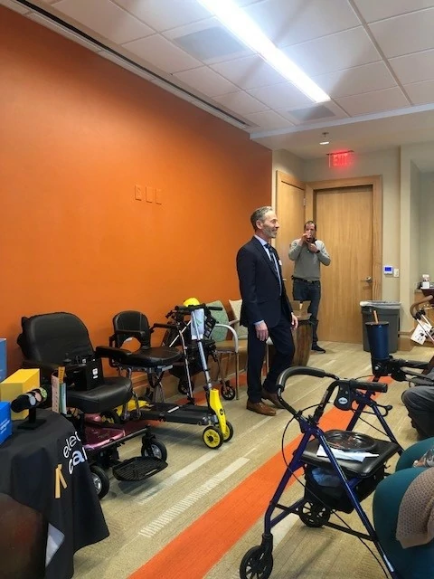 Community Liaison, Mark Goldstein, presenting at our Lunch and Learn at All Seasons in Oro Valley. Senior Helpers along with Mobility Plus and Electronic Caregiver offered these residents solutions for Independent Living. It was a great turnout with over 40 people in attendance!