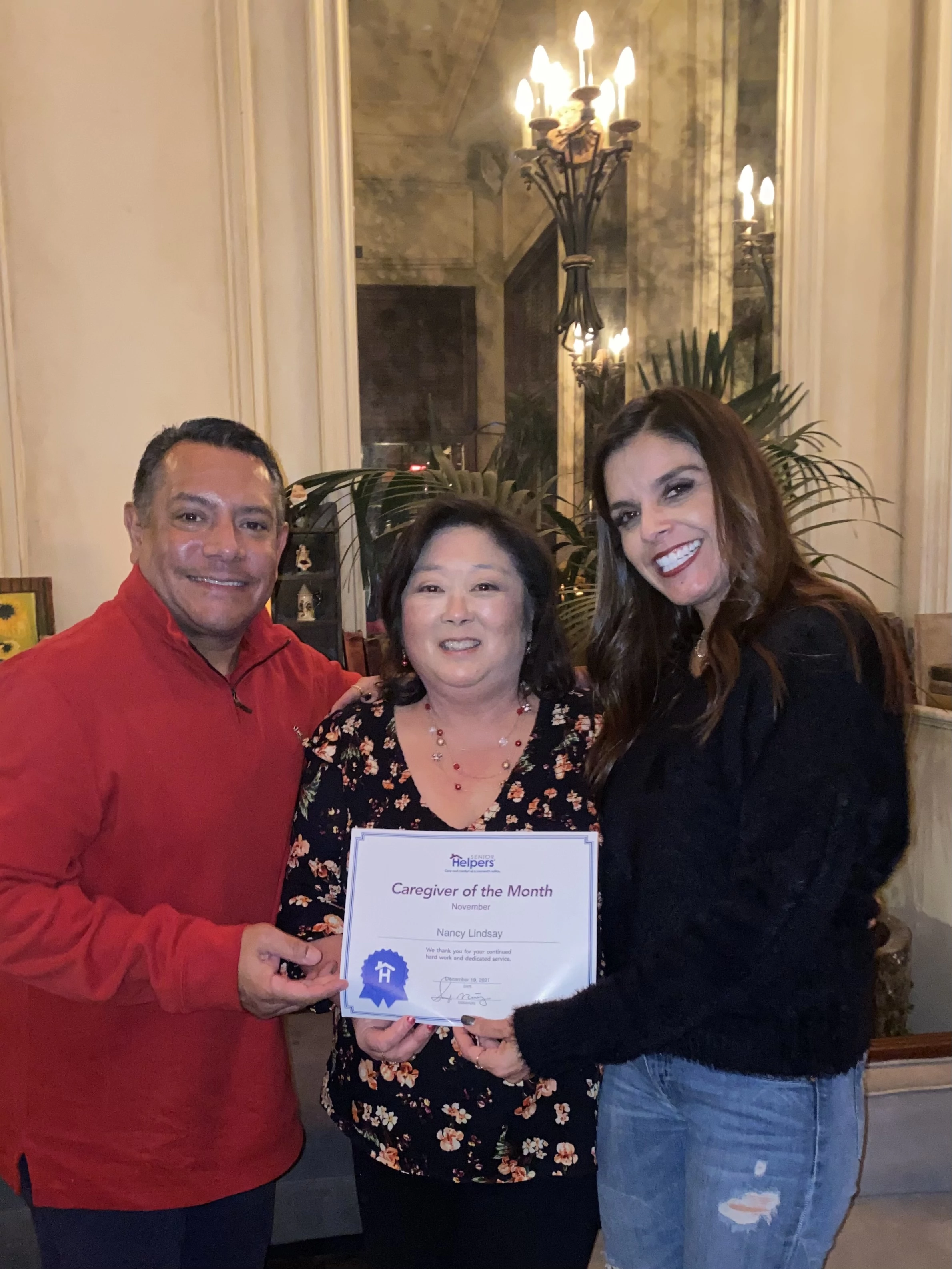 Proud to recognize Nancy Lindsay as our Caregiver of the Month for December. Nancy is a Gem, a constant professional, and a true Servant Leader who always goes beyond the call of duty. She is loved and appreciated by all of her clients and is truly appreciated by us. Nancy, way to go!