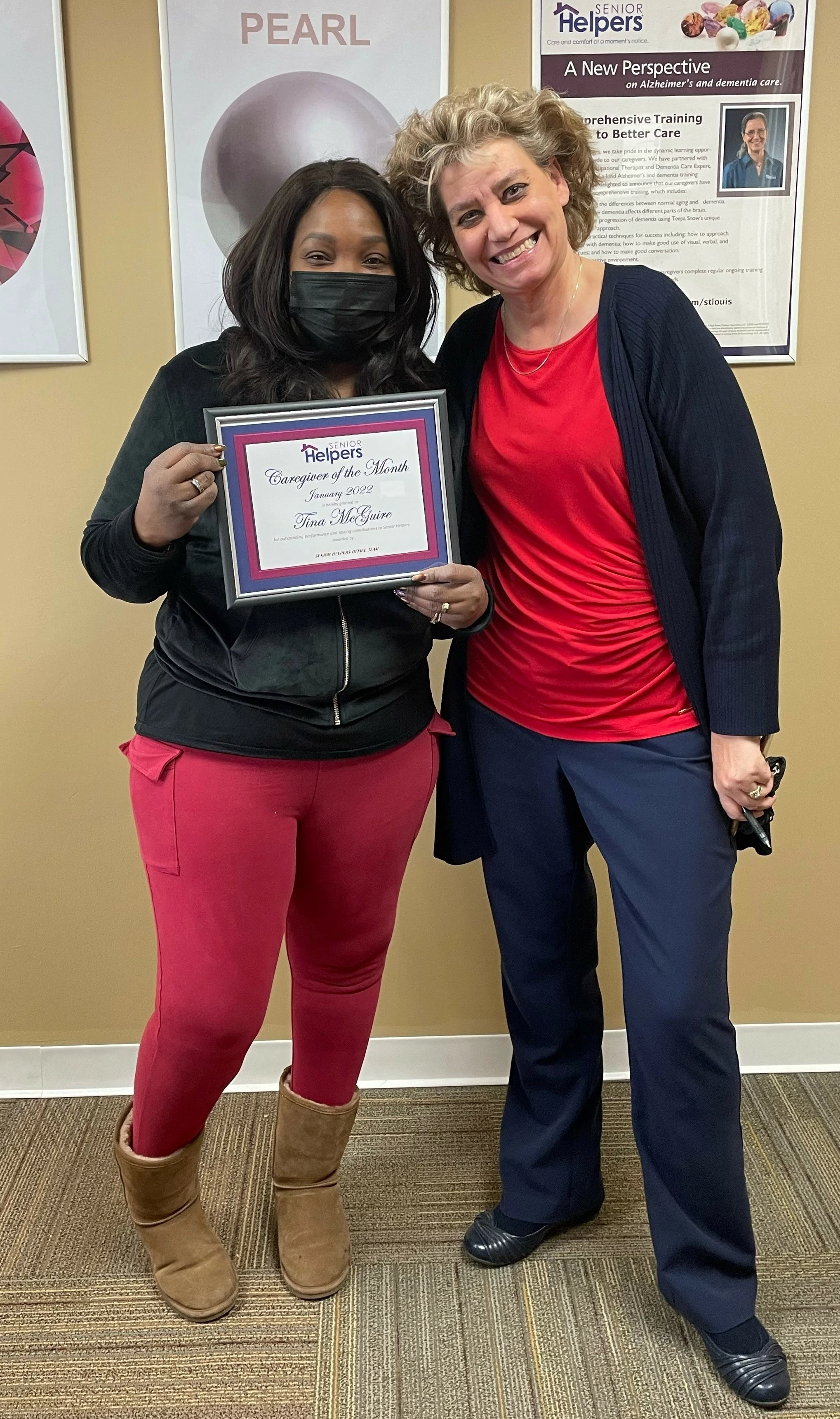Congratulations Tina on receiving the January Caregiver of the Month award!