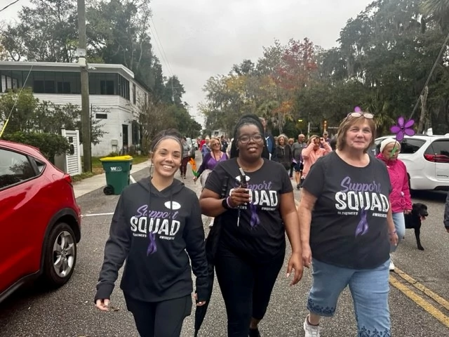 Staff at Senior Helpers weathered the rainy conditions to support the local Alzheimer’s Association’s event this year.