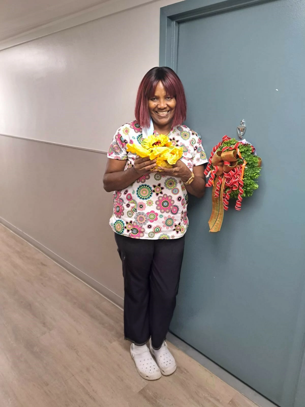 Caregiver got flowers from our client in appreciation. Thank you Shirley for caring and loving our clients! You make a big difference!