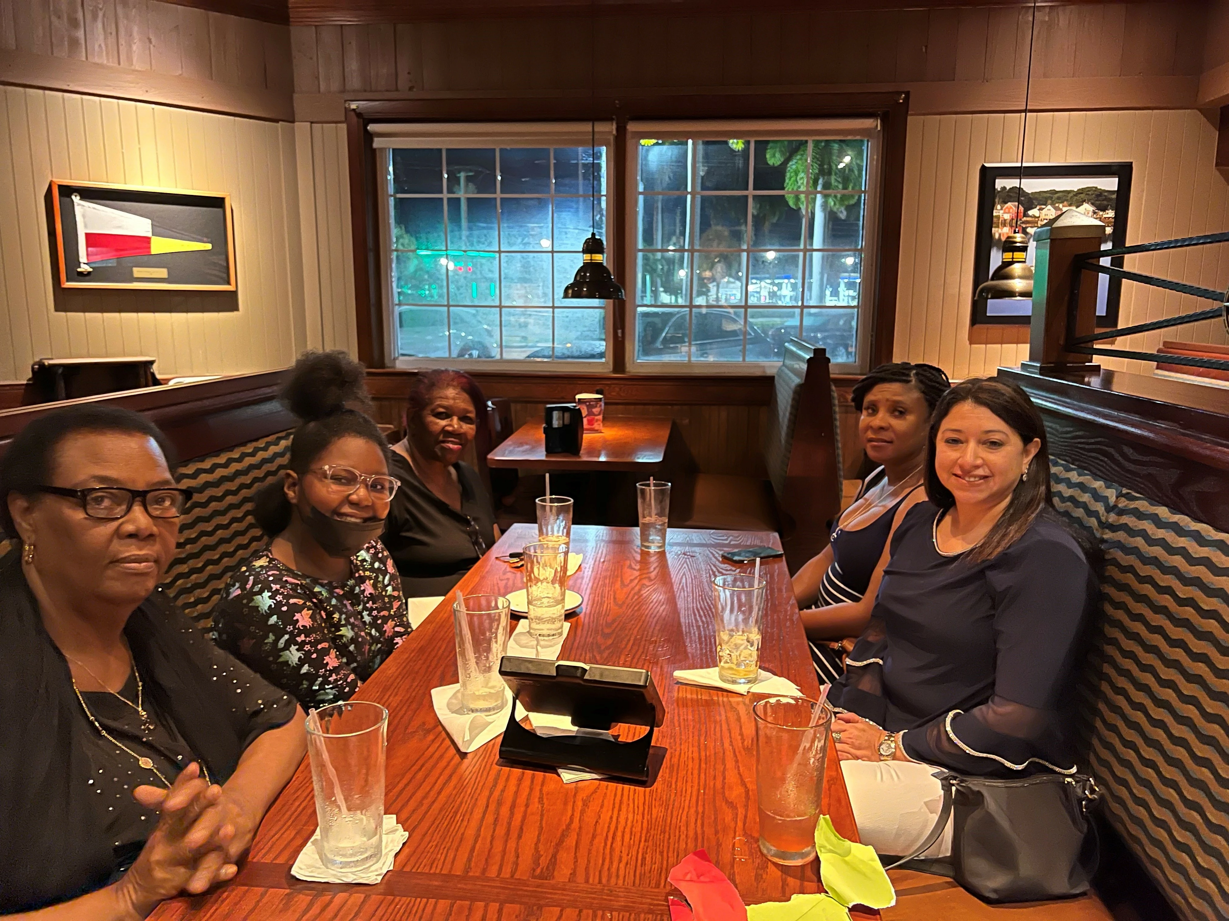 Dinner with Caregivers. Enjoying time together! Thank you for all you do!!!