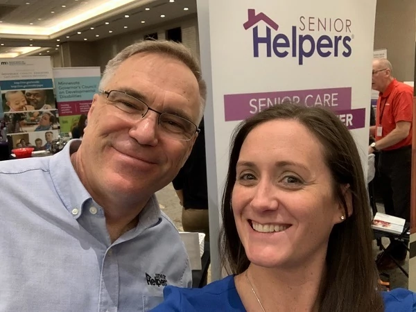 Kaitlin & Steve Smela, owner of Senior Helpers of Burnsville, exhibit at the Minnesota Social Services Association Conference at the Hilton Minneapolis. It was wonderful meeting so many Minnesota Social Workers. Happy to be a part of this great event!