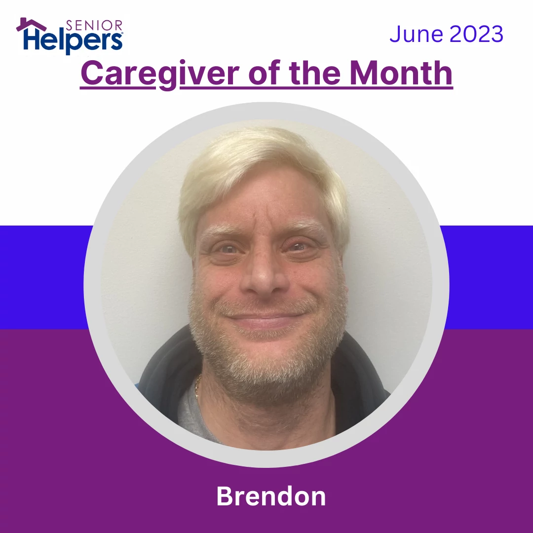 Meet our June 2023 Caregiver of the Month, Brendon! He has been great with our clients as well as offering assistance in the office. Brendon enjoys yard work and spending time with his family. Way to go, Brendon!