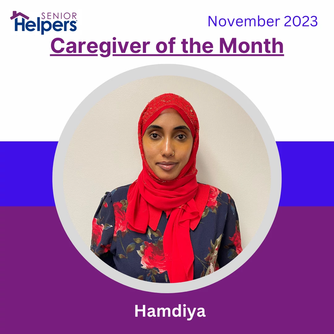 This is Hamdiya, our November 2023 Caregiver of the Month. She has very insightful and flexible when working with her clients. Hamdiya enjoys listening to music, shopping, and swimming. Congratulations Hamdiya!