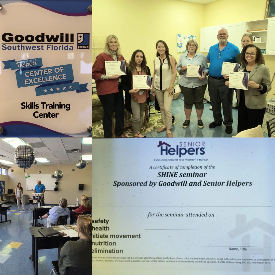 Senior Helpers at Goodwill recently kicked off an engaging seminar to launch their new SHINE program! SHINE, which stands for Safety, Health, Initiate movement, Nutrition, and Elimination, focuses on key areas for optimum senior health and well-being.