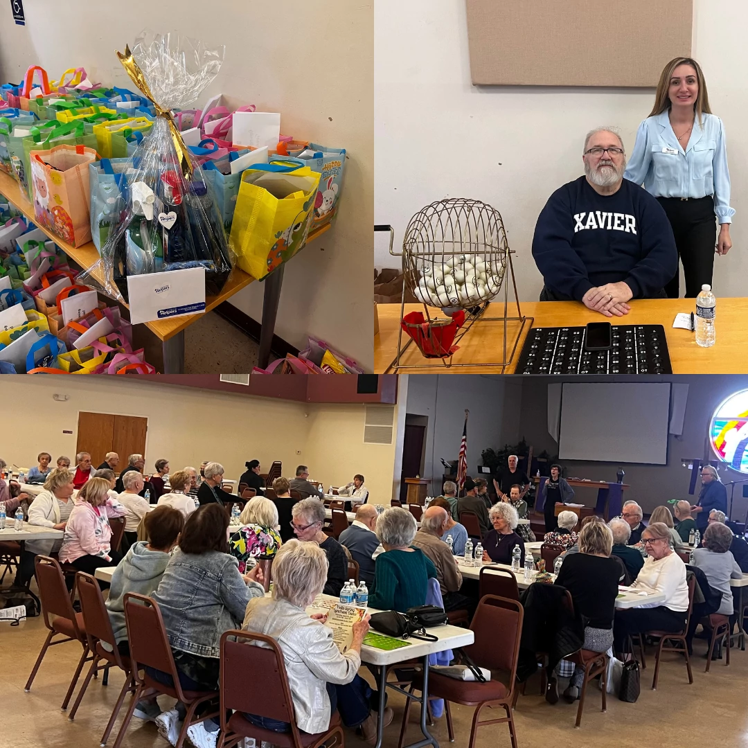 Earlier this week, we had the pleasure of attending a fun bingo event at Gross of Glory Lutheran Church— With 10 rounds of bingo, delicious pizza, and fruit, it was an absolute blast! What made the day even better was the informative presentation from Senior Services of Will County Inc.  highlighting all the amazing things they offer to the community.