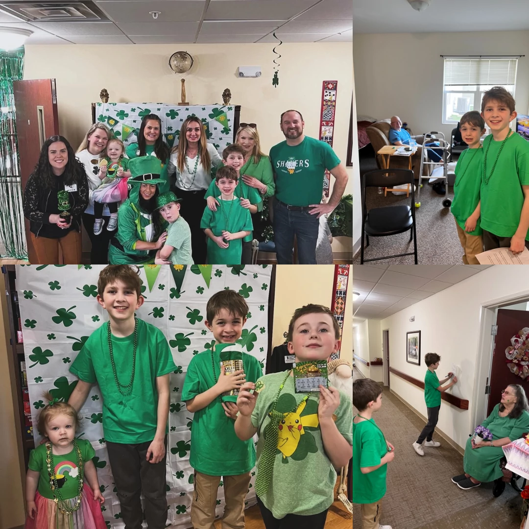 Heritage Woods of Minooka St. Patrick's Day celebration was a hit!  The kids had a blast with the scavenger hunt alongside the community residents. As a working parent, involving my kids in my work has been a fulfilling experience. Bringing children to visit communities can brighten the day of the residents, and it can also help develop valuable communication skills, empathy, respect, and patience in our little ones. It was a joy to see the positive impact of this event on both generations. 🍀🌈