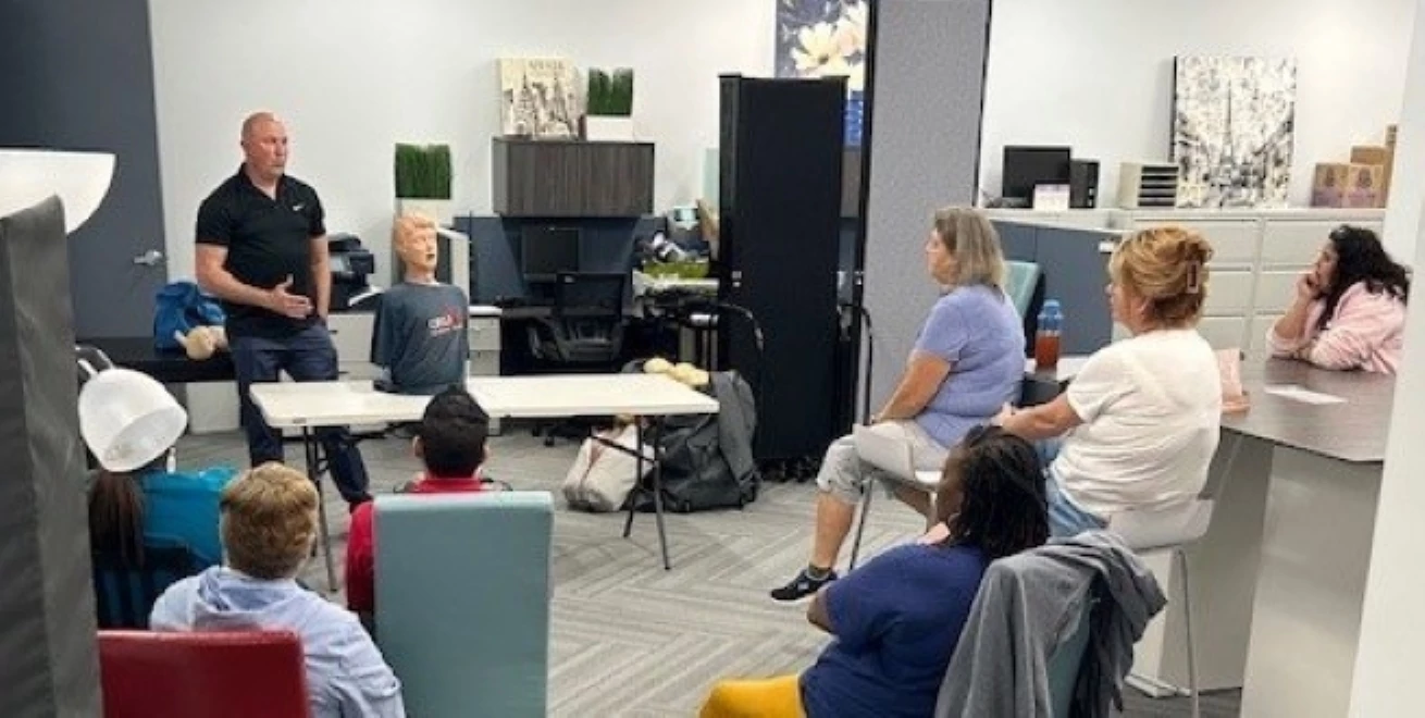 Erik Helms led the CPR class instruction in Maitland, Florida, on February 15, 2024. Our February CPR class was well-attended. Photo: Ashley Tennon