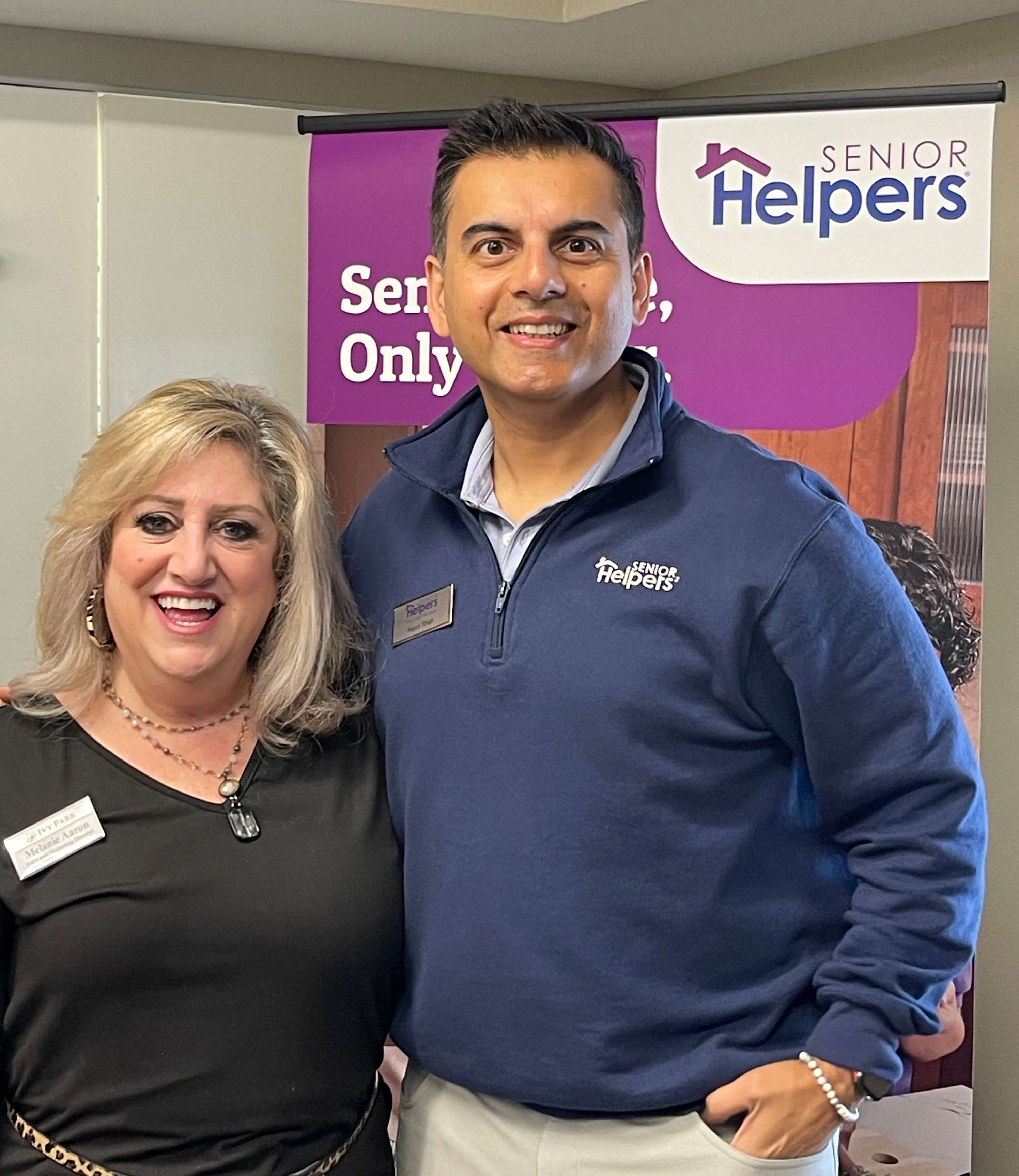 With Melanie Aaron, the Marketing Director at Ivy Park San Juan Capistrano and host of the senior health expo.