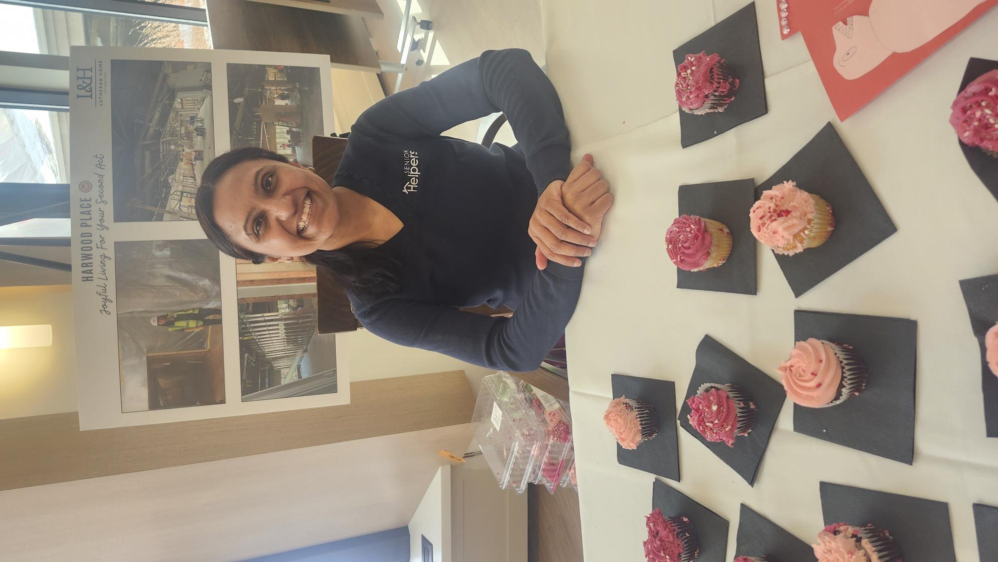 Senior Helpers of Greater Milwaukee spreading the love this Valentine’s season with cupcakes for seniors at Harwood Place Senior Living.