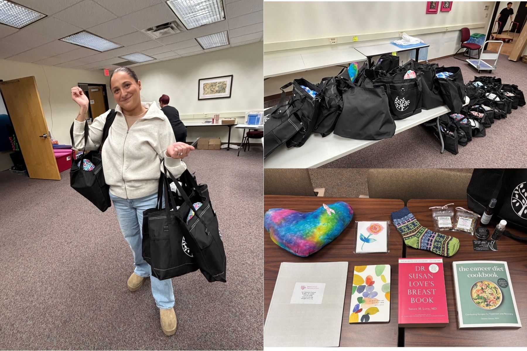 This week, some of our office team volunteered with the Breast Cancer Network of WNY to help fill over 40 TLC Totes for newly diagnosed breast cancer patients. These totes are thoughtfully designed to provide comfort and support during a challenging time. A gentle reminder to take control of your health and schedule your annual mammogram!