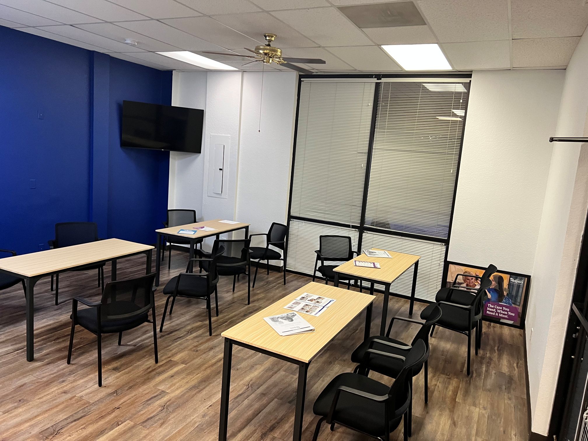 Caregiver onboarding and training room in our new office!