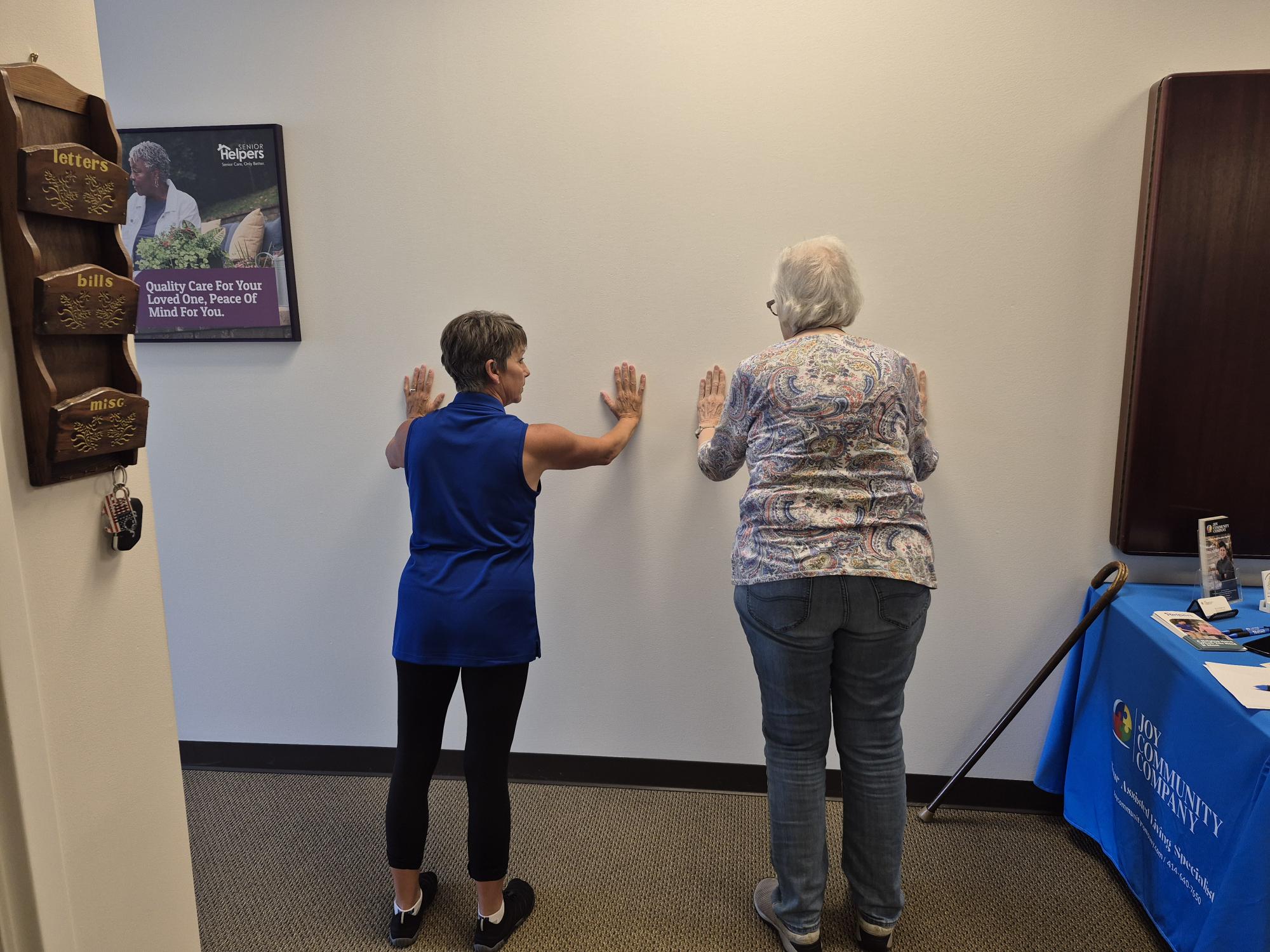 Fall Risk Reduction workshop called Standing With Joy, hosted by Gail Gottinger with Joy Community Company. This was fun event and awesome use of our COE and were happy to have a few caregivers and clients who could attend.